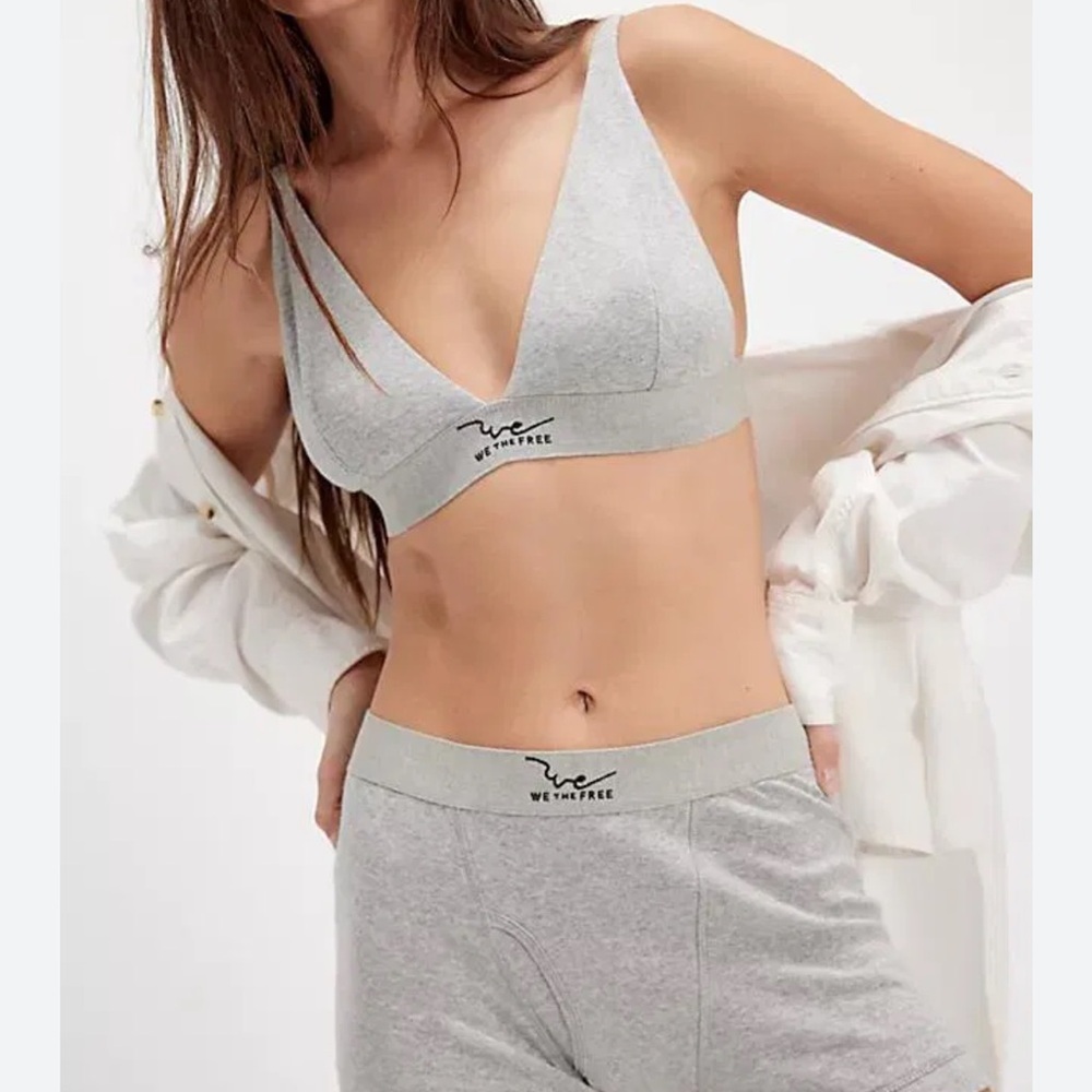We The Free Heather Gray Triangle Bralette NWT - Picture 6 of 7